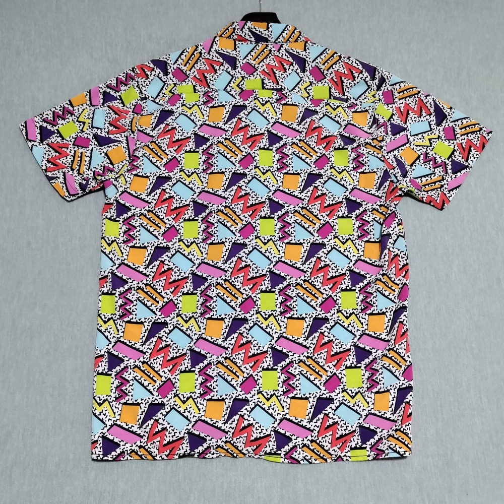 Drill Clothing Company Shirt Mens XL Colorful Stretch Button Up Retro Party Club - Picture 3 of 13